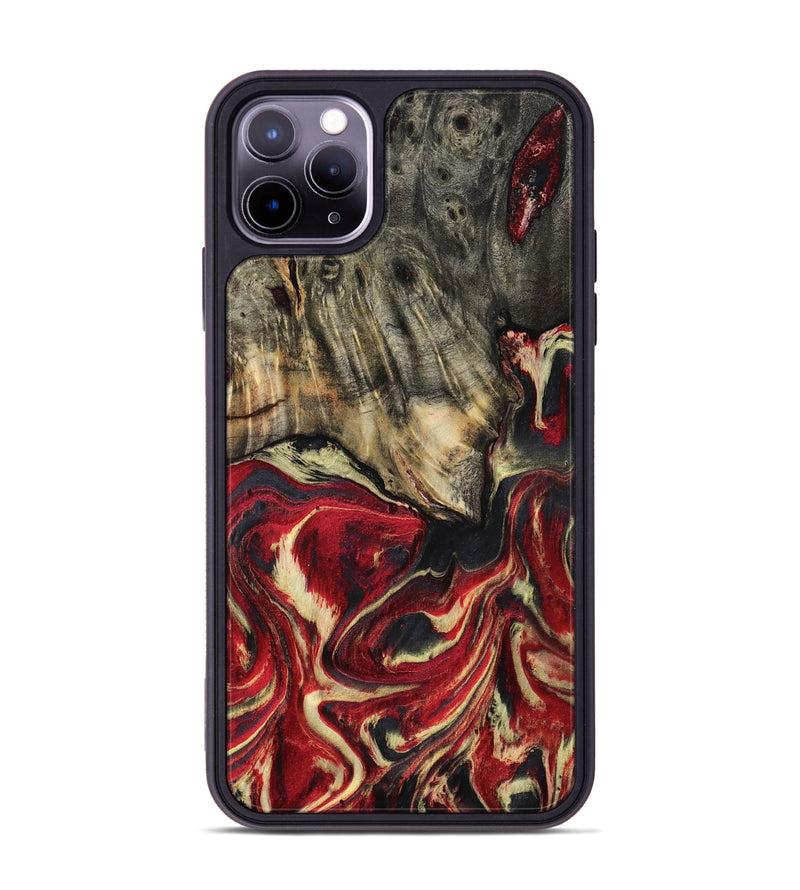 iPhone 11 Pro Max Wood Phone Case - April (Red, 801628)