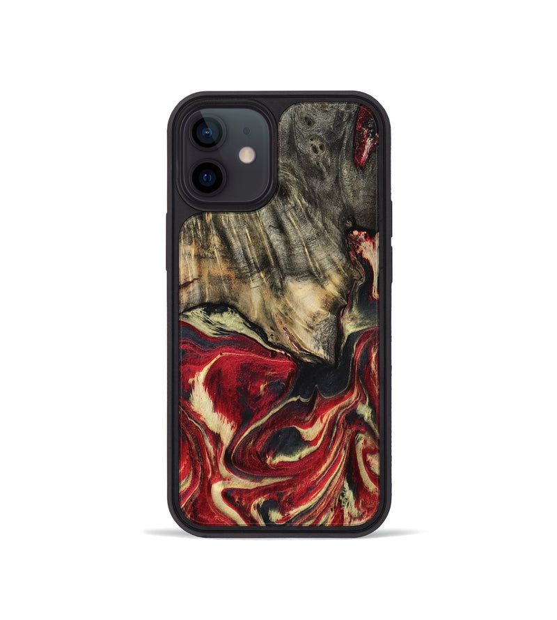 iPhone 12 mini Wood Phone Case - April (Red, 801628)