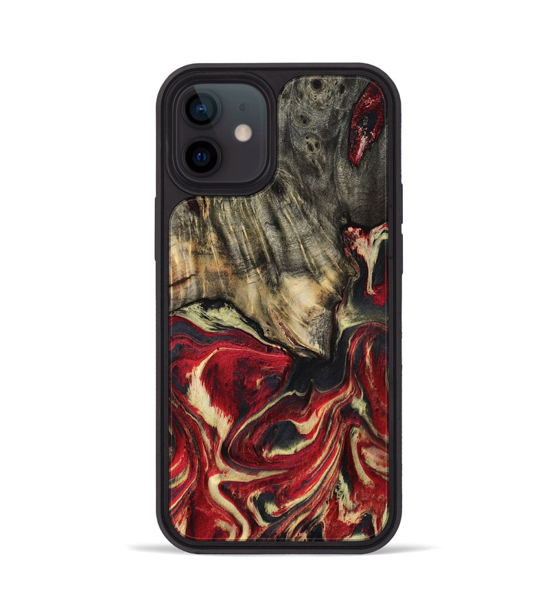iPhone 12 Wood Phone Case - April (Red, 801628)