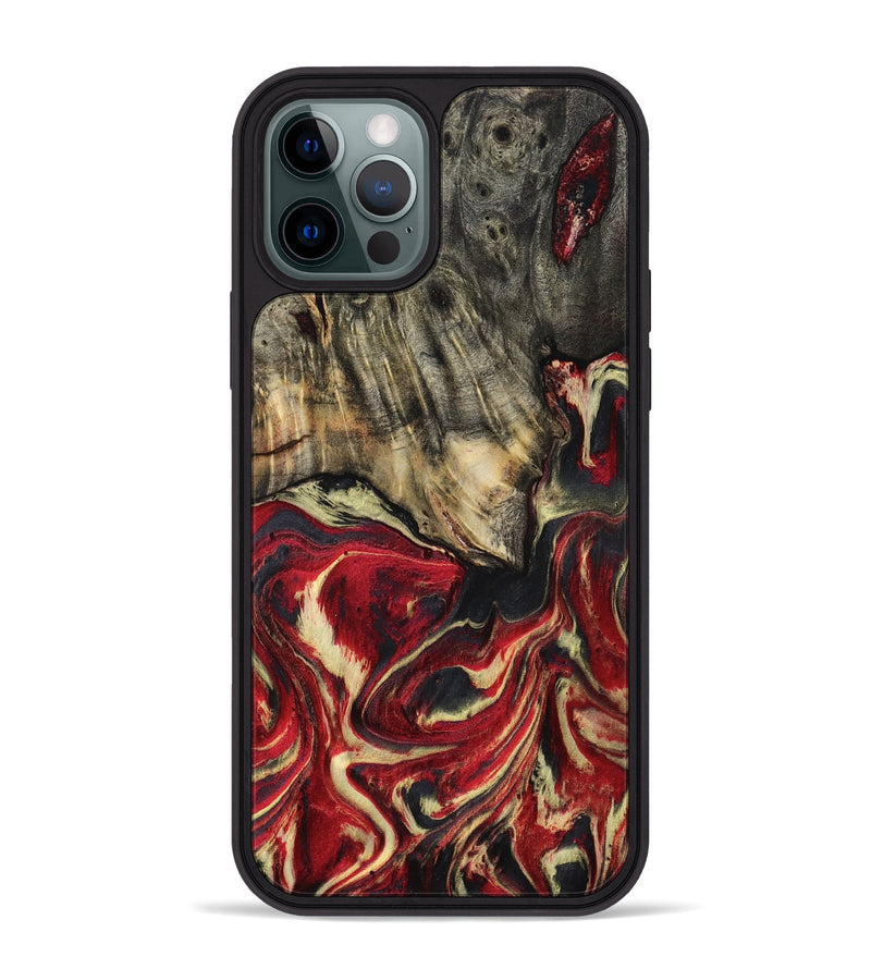 iPhone 12 Pro Max Wood Phone Case - April (Red, 801628)