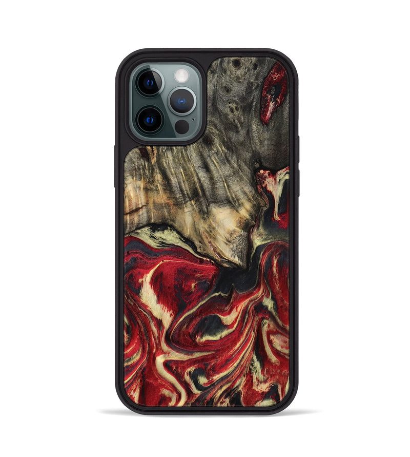 iPhone 12 Pro Wood Phone Case - April (Red, 801628)