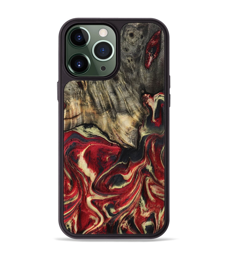 iPhone 13 Pro Max Wood Phone Case - April (Red, 801628)