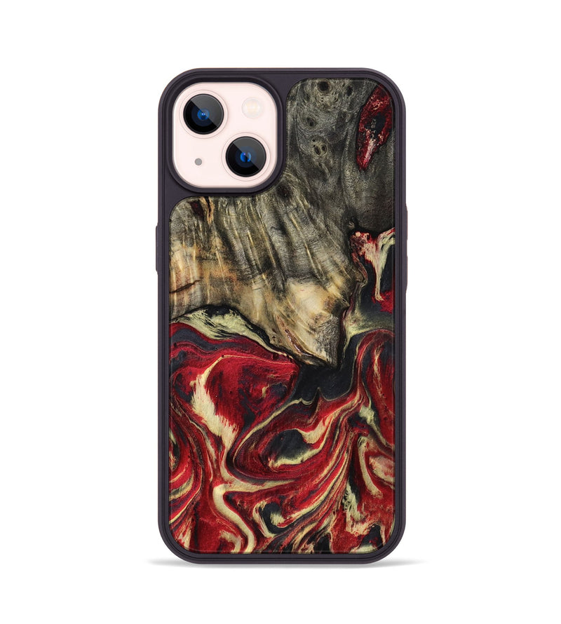 iPhone 14 Wood Phone Case - April (Red, 801628)
