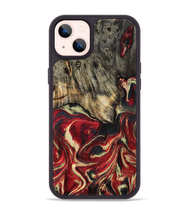 iPhone 14 Plus Wood Phone Case - April (Red, 801628)