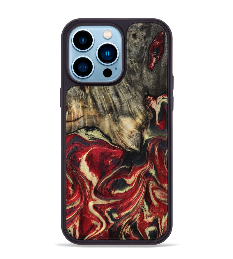 iPhone 14 Pro Max Wood Phone Case - April (Red, 801628)