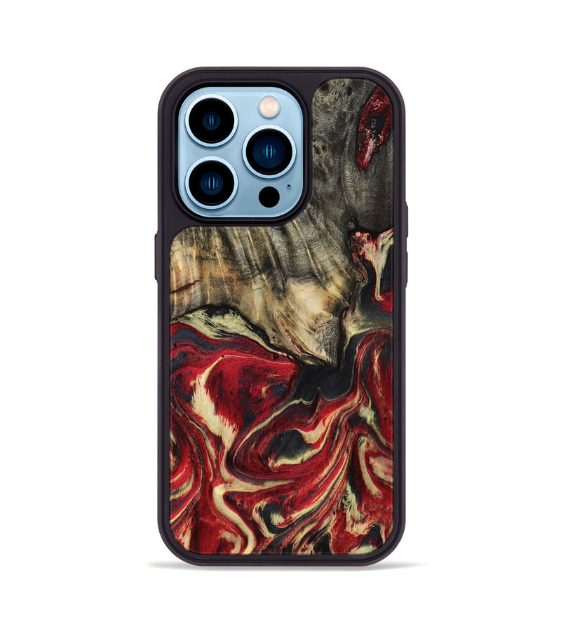 iPhone 14 Pro Wood Phone Case - April (Red, 801628)