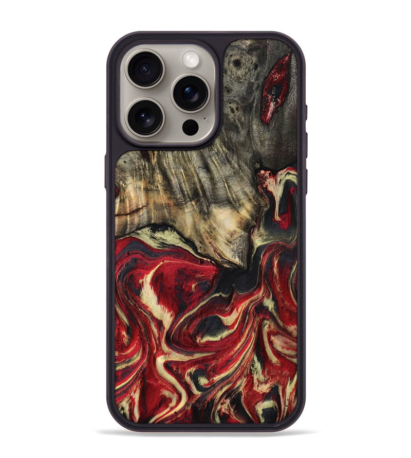 iPhone 15 Pro Max Wood Phone Case - April (Red, 801628)