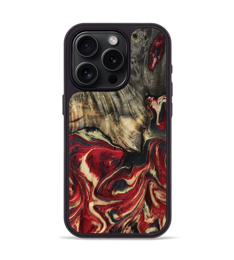 iPhone 15 Pro Wood Phone Case - April (Red, 801628)
