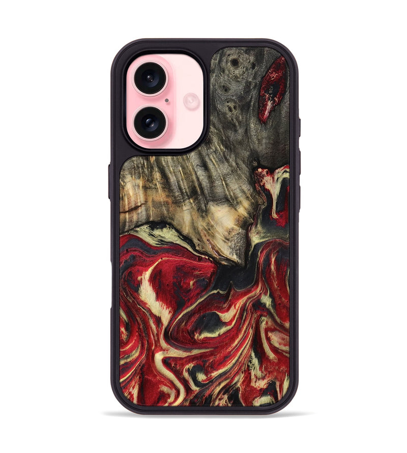 iPhone 16 Wood Phone Case - April (Red, 801628)