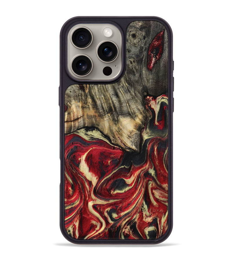 iPhone 16 Pro Max Wood Phone Case - April (Red, 801628)