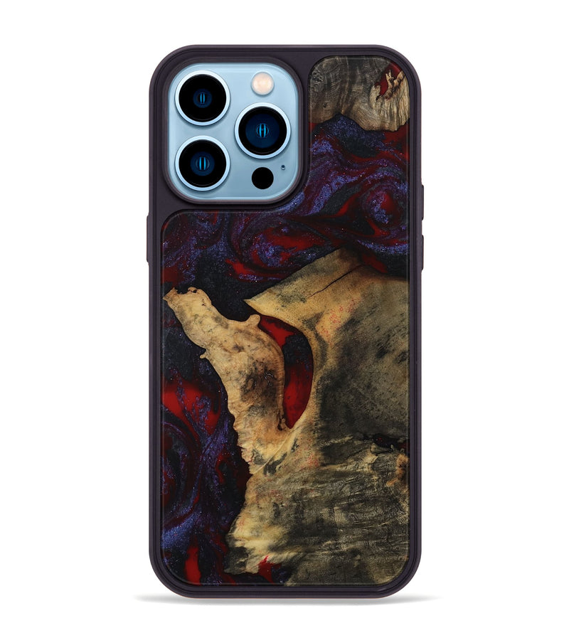 iPhone 14 Pro Max Wood Phone Case - Stephon (Red, 801629)