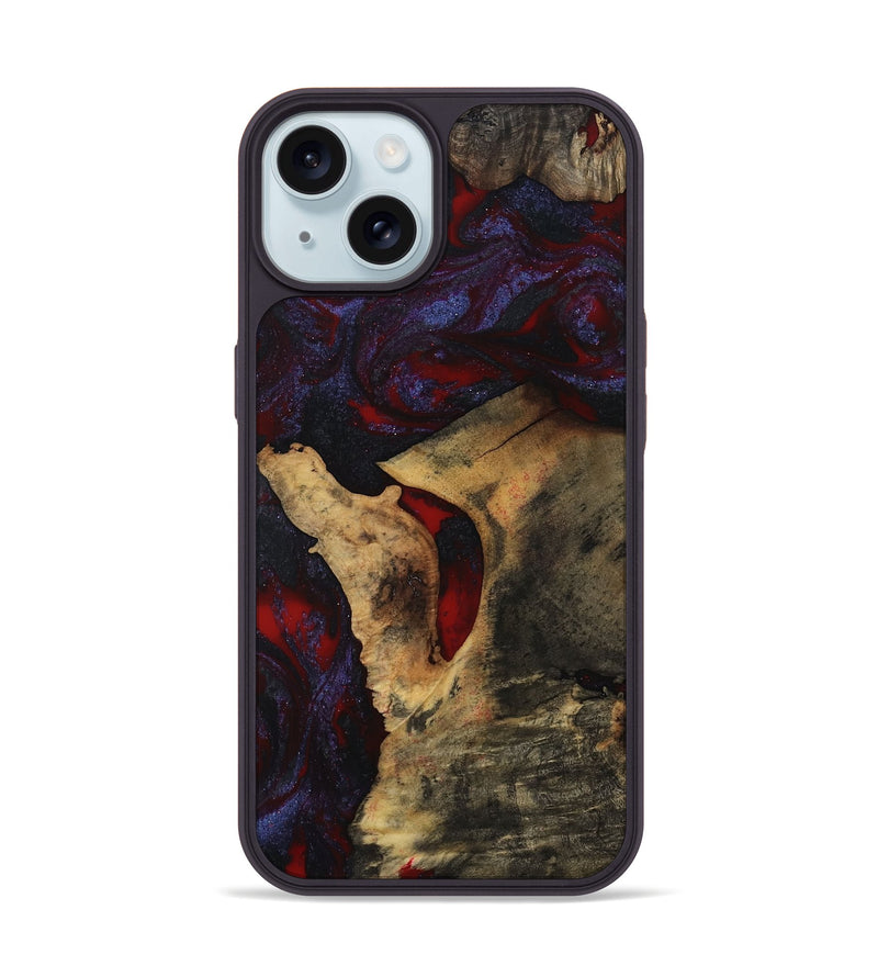 iPhone 15 Wood Phone Case - Stephon (Red, 801629)