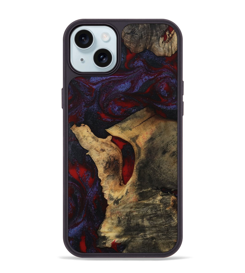 iPhone 15 Plus Wood Phone Case - Stephon (Red, 801629)