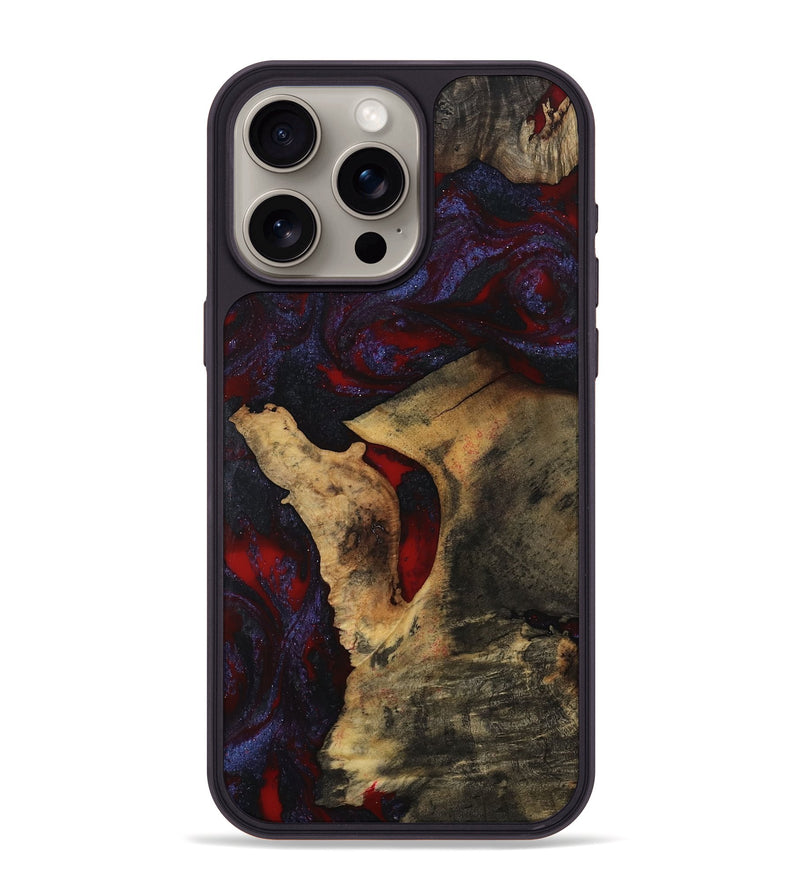 iPhone 15 Pro Max Wood Phone Case - Stephon (Red, 801629)