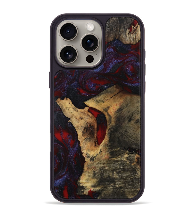 iPhone 16 Pro Max Wood Phone Case - Stephon (Red, 801629)