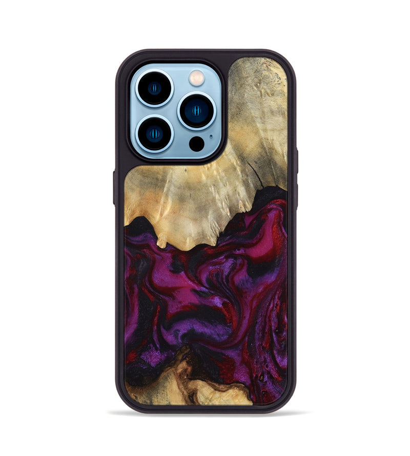 iPhone 14 Pro Wood Phone Case - Aron (Red, 801630)