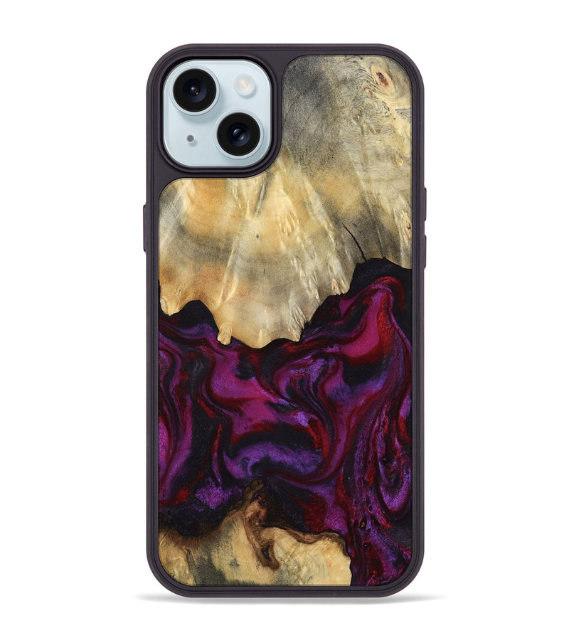 iPhone 15 Plus Wood Phone Case - Aron (Red, 801630)