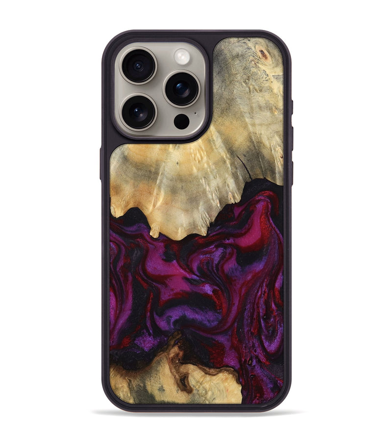 iPhone 15 Pro Max Wood Phone Case - Aron (Red, 801630)