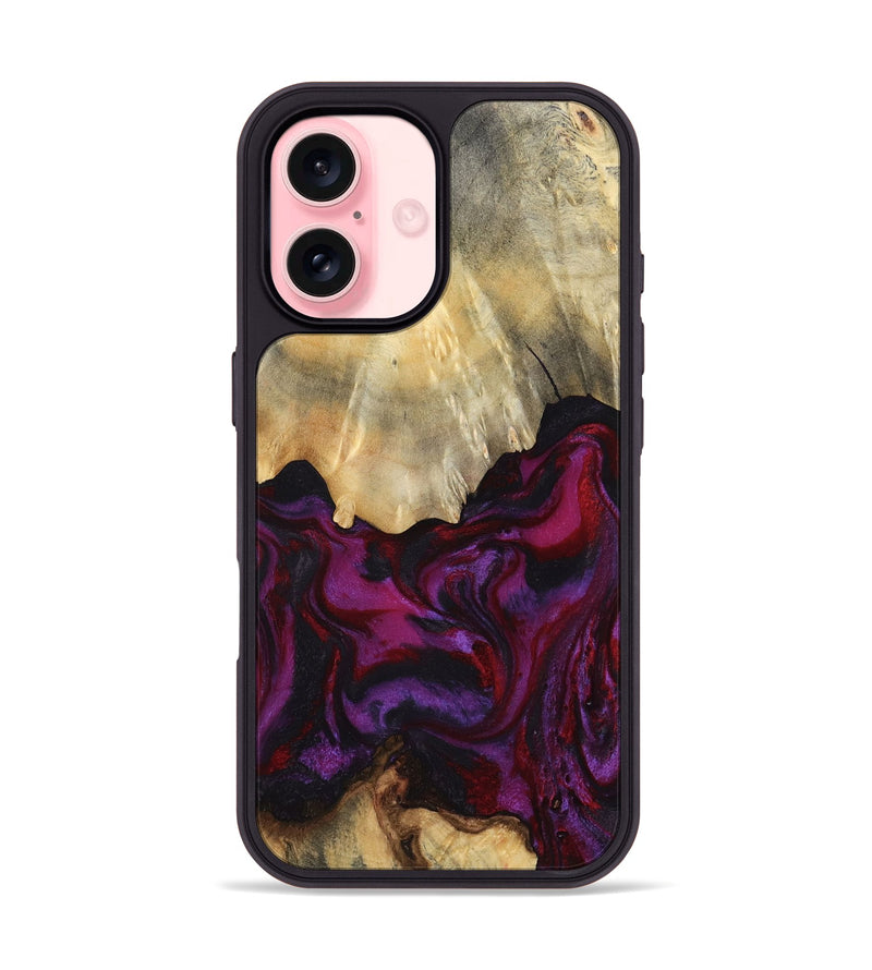 iPhone 16 Wood Phone Case - Aron (Red, 801630)