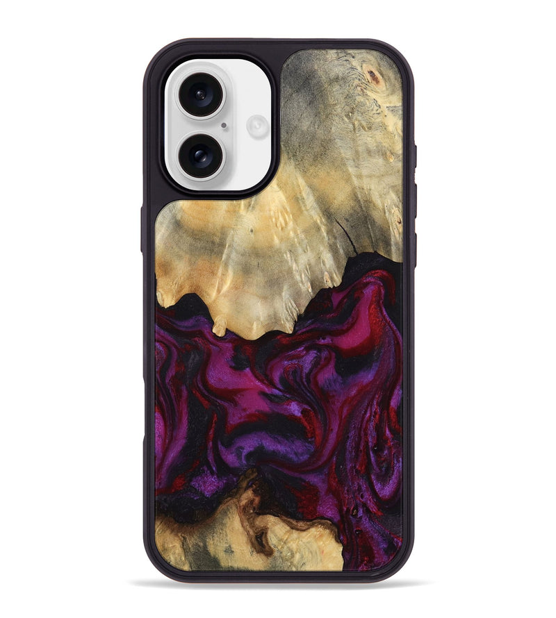 iPhone 16 Plus Wood Phone Case - Aron (Red, 801630)