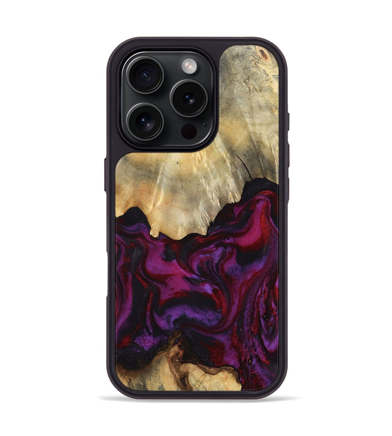 iPhone 16 Pro Wood Phone Case - Aron (Red, 801630)