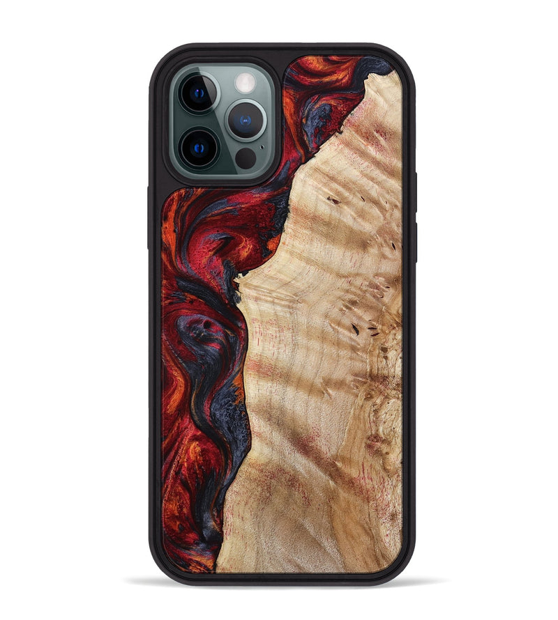 iPhone 12 Pro Max Wood Phone Case - Paige (Red, 801631)