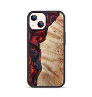 iPhone 14 Wood Phone Case - Paige (Red, 801631)