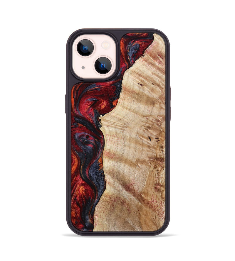 iPhone 14 Wood Phone Case - Paige (Red, 801631)