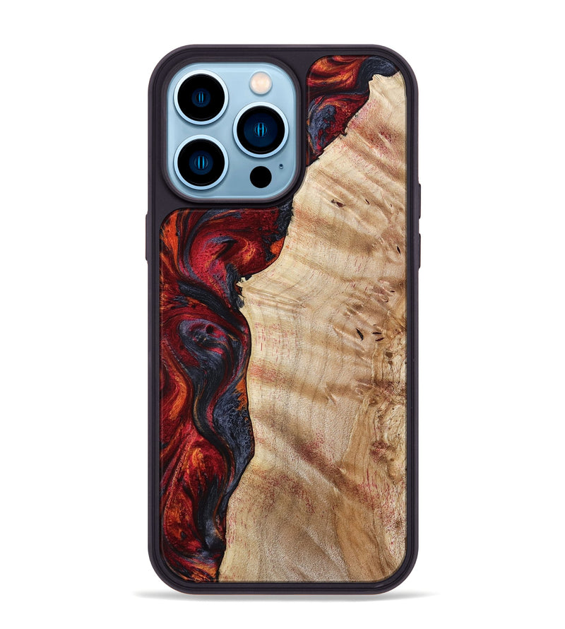 iPhone 14 Pro Max Wood Phone Case - Paige (Red, 801631)