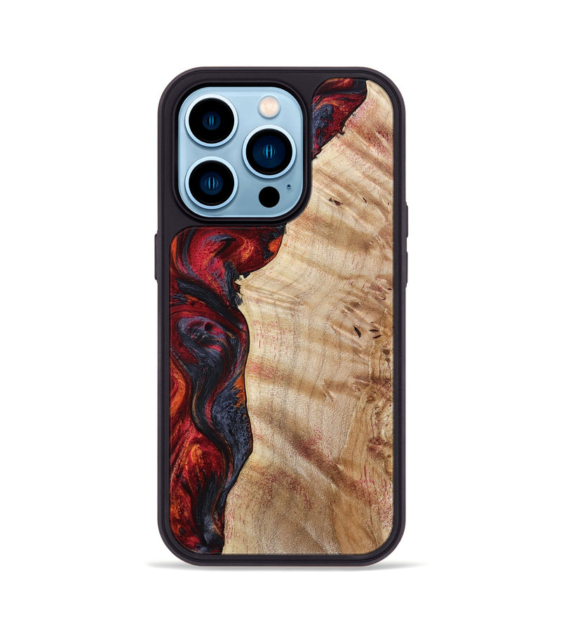 iPhone 14 Pro Wood Phone Case - Paige (Red, 801631)