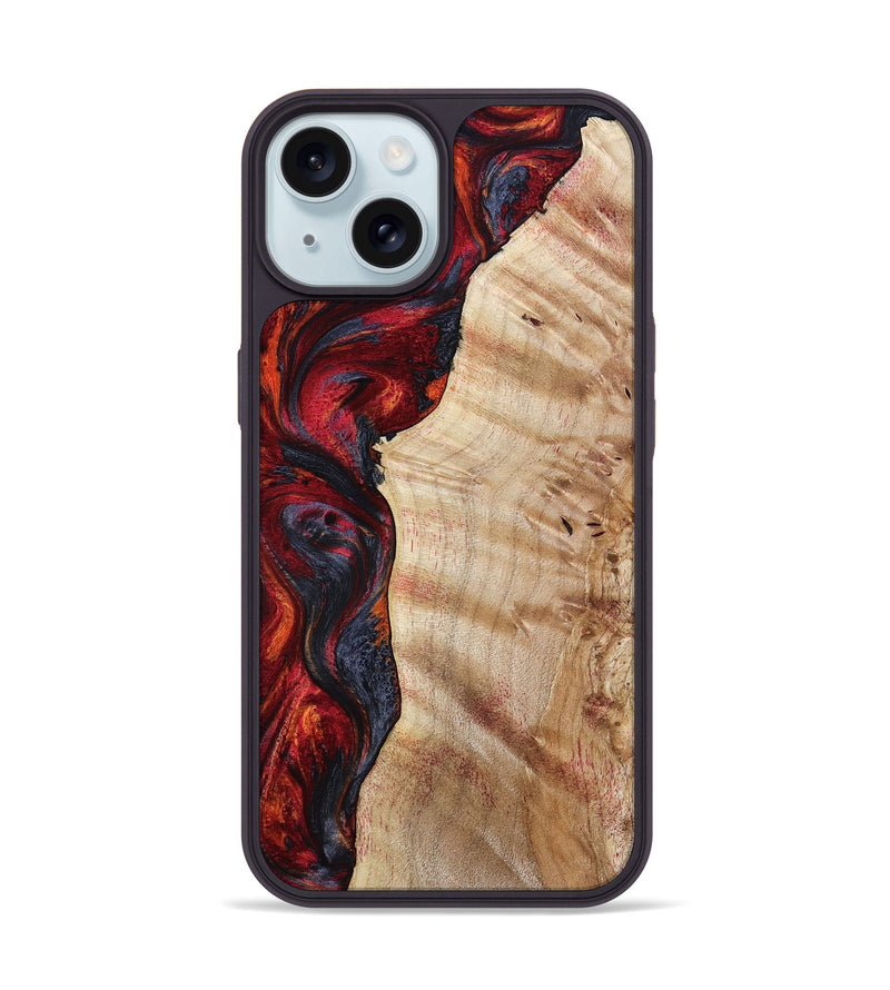 iPhone 15 Wood Phone Case - Paige (Red, 801631)