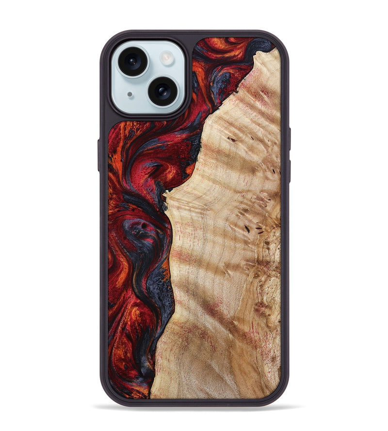 iPhone 15 Plus Wood Phone Case - Paige (Red, 801631)