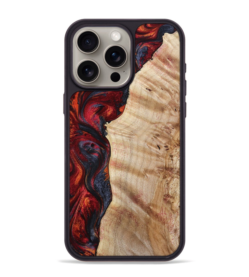 iPhone 15 Pro Max Wood Phone Case - Paige (Red, 801631)