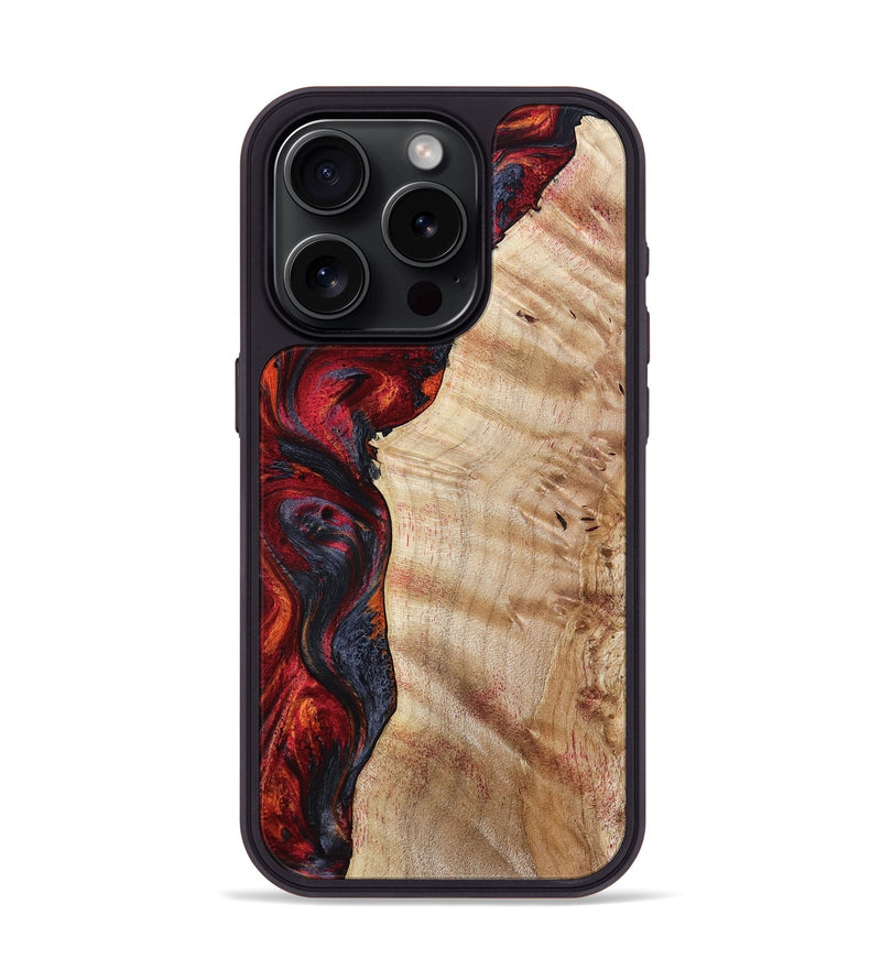 iPhone 15 Pro Wood Phone Case - Paige (Red, 801631)