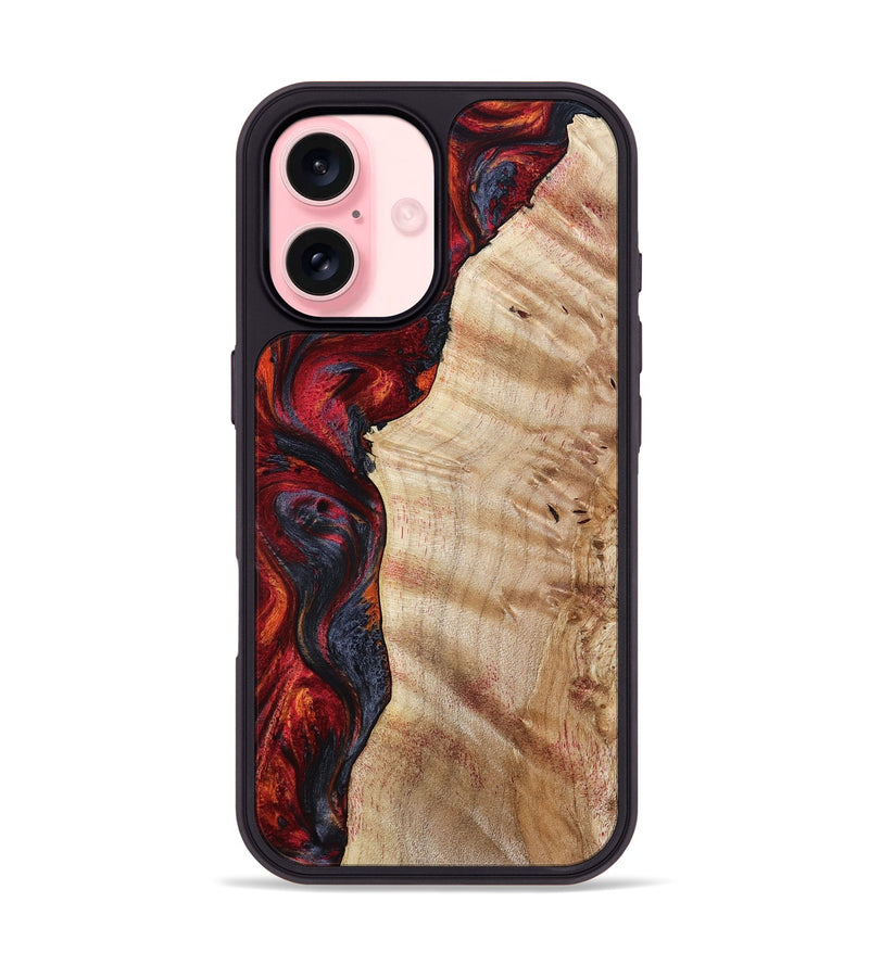 iPhone 16 Wood Phone Case - Paige (Red, 801631)