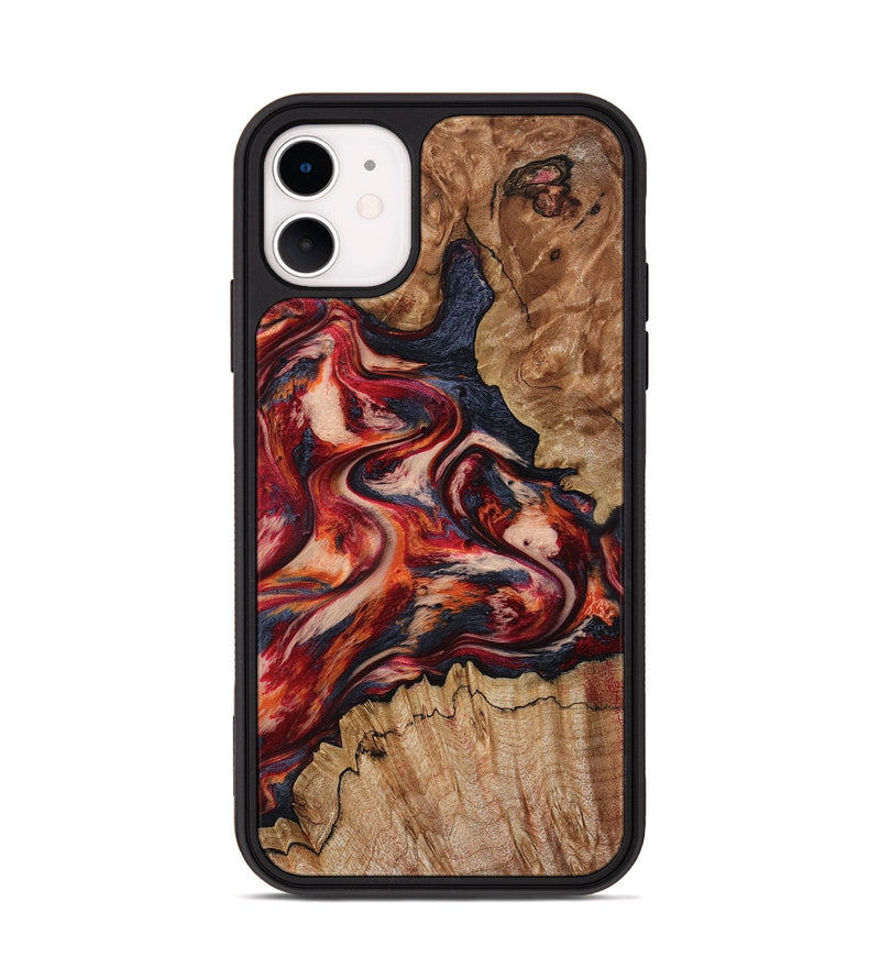 iPhone 11 Wood Phone Case - Stacy (Red, 801632)