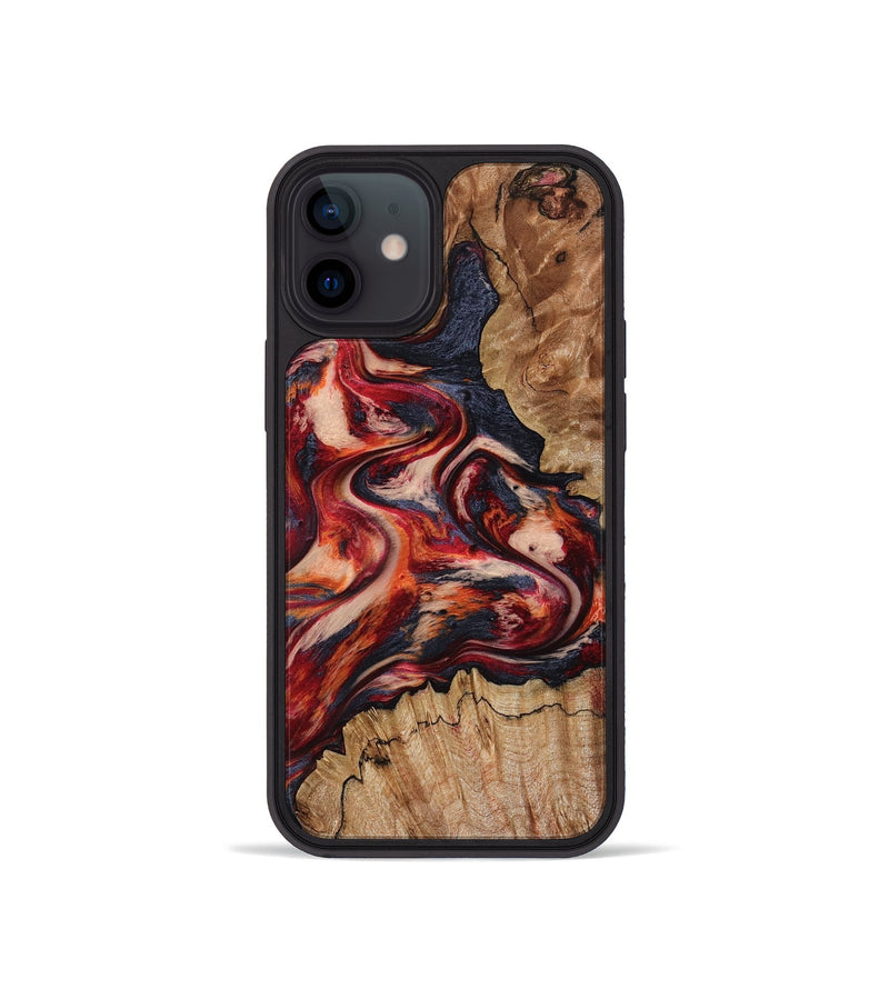 iPhone 12 mini Wood Phone Case - Stacy (Red, 801632)