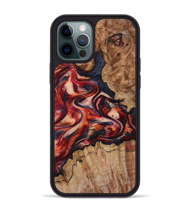 iPhone 12 Pro Max Wood Phone Case - Stacy (Red, 801632)