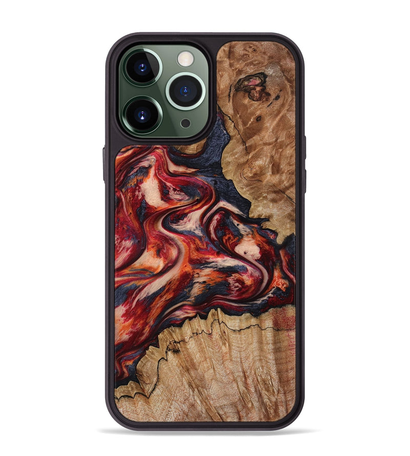 iPhone 13 Pro Max Wood Phone Case - Stacy (Red, 801632)