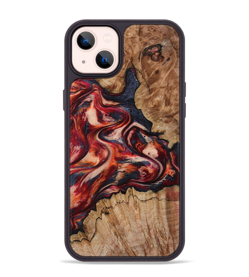 iPhone 14 Plus Wood Phone Case - Stacy (Red, 801632)