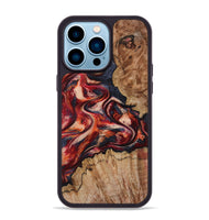 iPhone 14 Pro Max Wood Phone Case - Stacy (Red, 801632)