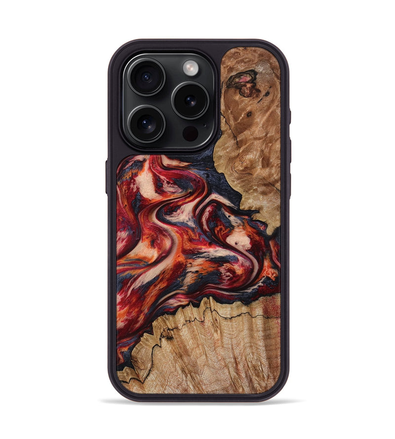 iPhone 15 Pro Wood Phone Case - Stacy (Red, 801632)