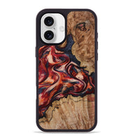 iPhone 16 Plus Wood Phone Case - Stacy (Red, 801632)