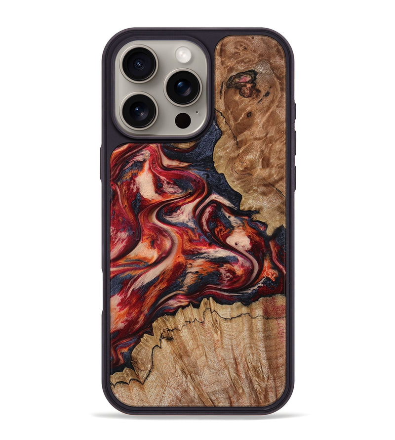 iPhone 16 Pro Max Wood Phone Case - Stacy (Red, 801632)