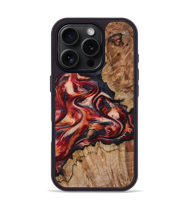 iPhone 16 Pro Wood Phone Case - Stacy (Red, 801632)