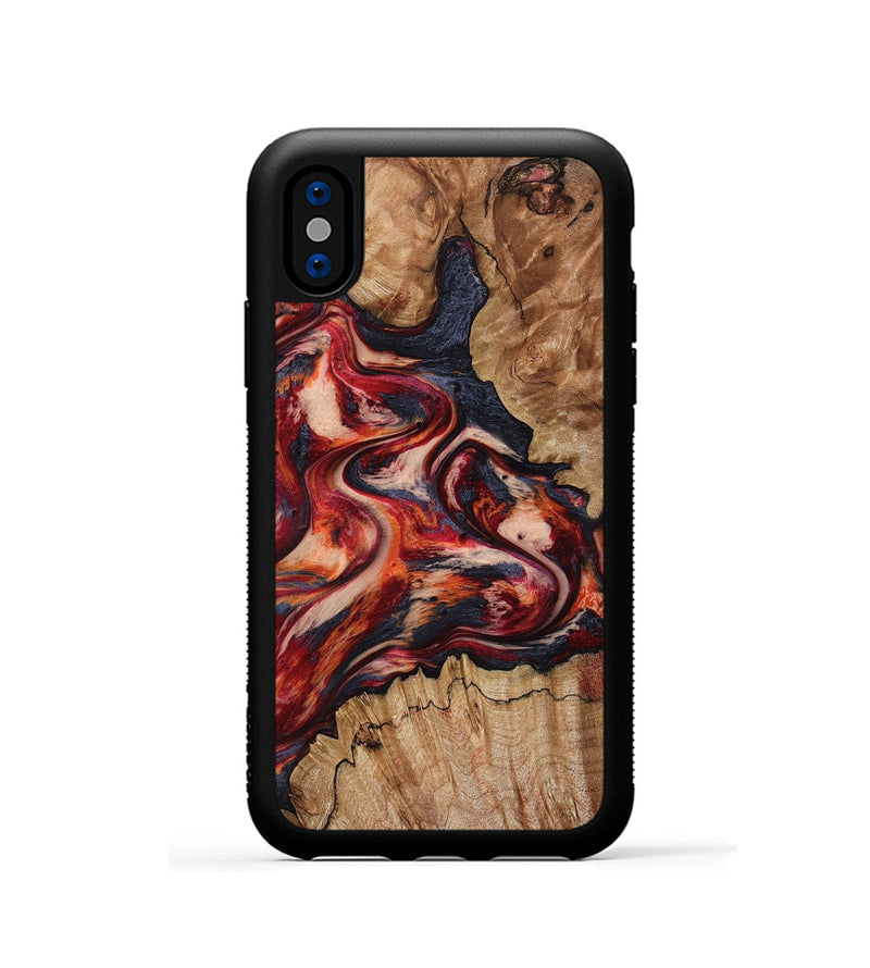 iPhone Xs Wood Phone Case - Stacy (Red, 801632)