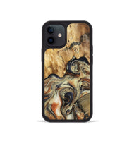 iPhone 12 mini Wood Phone Case - Ares (Black & White, 801634)