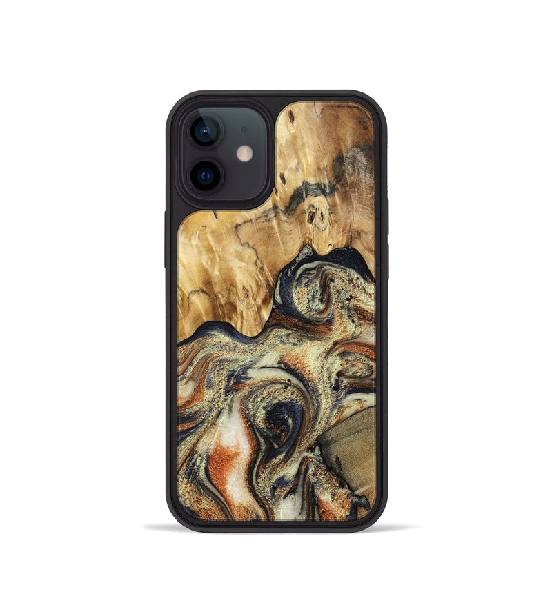 iPhone 12 mini Wood Phone Case - Ares (Black & White, 801634)