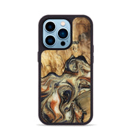 iPhone 14 Pro Wood Phone Case - Ares (Black & White, 801634)
