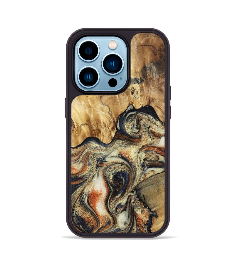 iPhone 14 Pro Wood Phone Case - Ares (Black & White, 801634)
